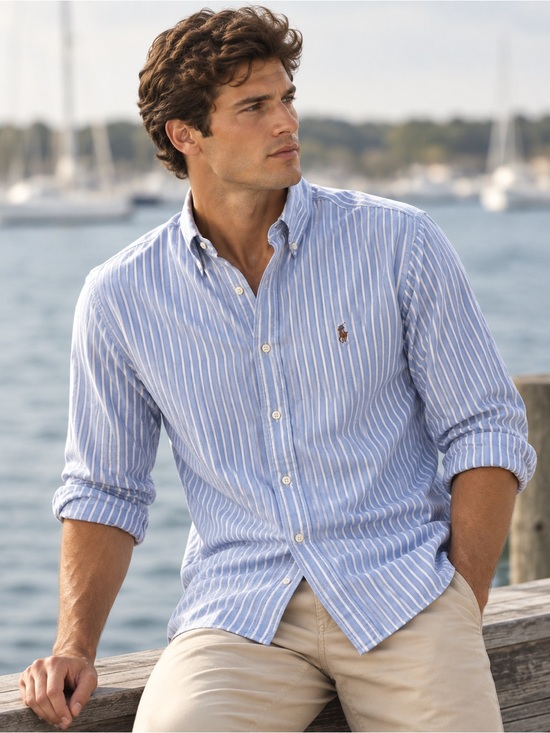 Ralph Lauren Other - Ralph Lauren Men’s Blue and White Striped Oxford Shirt